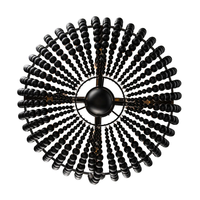 Collection de lustres en perles de bois noires, luminaires suspendus de style farmhouse bohème pour salle à manger, chambre et entrée