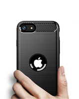 En Fiber De carbone Souple TPU Texture Brossée Étui pour Téléphone Portable