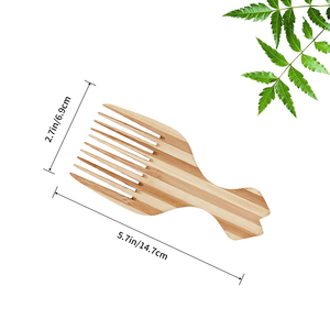 Peigne en bambou pour coiffure, à dents larges, personnalisé, pour cheveux noirs, brosse chauffante pour lisser les cheveux, brosse à cheveux <span class=keywords><strong>afro</strong></span> - Product Image 2