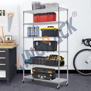 Étagère en fil métallique robuste de 42x18x72 pouces à 6 niveaux Organisateur de buanderie industrielle et étendoir Supports de stockage et étagères - Product Image 3