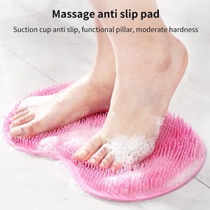 Shower Foot Scrubber Mat <b>Back</b> <b>Washer</b> Exfoliating Bath Wash Pad Wall Mounted Slip Suction Cups For Use In Cleaner Men Women - Product Image 2