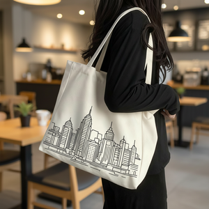 Nuova Tendenza all'Ingrosso: Borsa Tote in Tela Minimalista ed Ecologica con Stampa Personalizzata per Regali Aziendali e Promozioni - Product Image 1