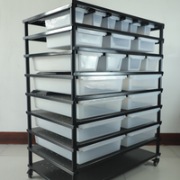 Bac d'élevage de serpents en PVC durable et acier inoxydable, support métallique respirant pour reptiles, cages pour animaux de compagnie, plateau en plastique pour intérieur