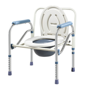Stainless Steel <b>Commode</b> Chair Foldable <b>Portable</b> Toilet For Elderly Indoor Use 250 Kg Capacity - Product Image 1