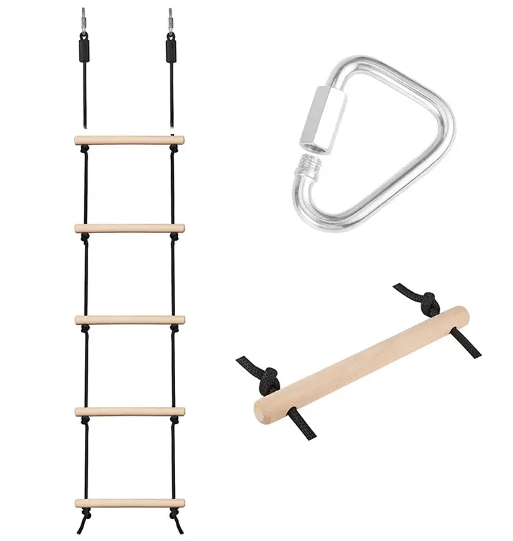 लकड़ी के झूले बच्चों के खेल का मैदान <span class=keywords><strong>चढ़ाई</strong></span> खिलौना सीढ़ी स्विंग लकड़ी सीढ़ी