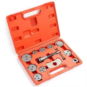 Kit de 12 outils de rembobinage de piston d'étrier de frein à disque robuste avec mallette de transport rigide pour remplacement et réinitialisation des plaquettes de frein OEM - Product Image 1
