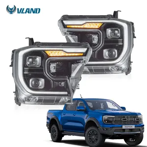 VLAND Factory Full LED Front Lamp Head Lights Assembly 2022-UP With Dynamic Turn Signal For Ford Ranger T9