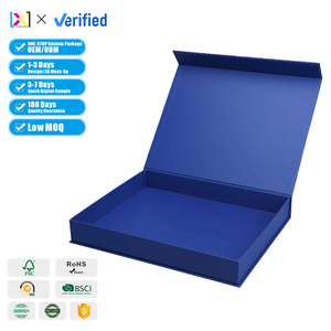 Luxury Custom Logo Blue <b>Magnetic</b> Gift Paper Box Recyclable Folding Hard Rigid Packaging Boxes With Magnet Lid - Product Image 1