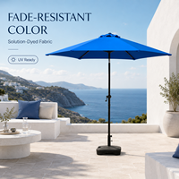 Parasol professionnel de 2,3 mètres à mât central, design moderne, 6 baleines, tissu DTY 200g, en fer, inclinable, pour extérieur, terrasse et parc