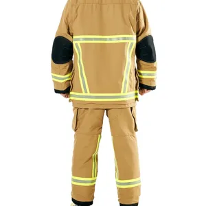 工厂专业芳纶4层黄色安全防火消防救援消防套装服装热卖