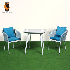 De lujo de <span class=keywords><strong>la</strong></span> moda de ocio nuevo estilo <span class=keywords><strong>Cuerda</strong></span> de vidrio <span class=keywords><strong>restaurante</strong></span> mesas de comedor y sillas para muebles - Product Image 3