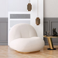 Sofá Creativo Nórdico para Sala de Estar Sofá Bouclé Conjunto de Sofás Curvos en Forma de Luna Chaise Longue