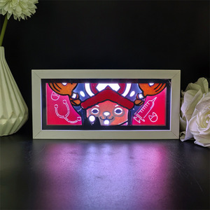 Lampe en papier et bois sculpté <span class=keywords><strong>Zoro</strong></span> et Luffy Anime Japon <span class=keywords><strong>Figurine</strong></span> décorative Cadeau pour enfants Lumière d'ambiance de Noël - Product Image 5