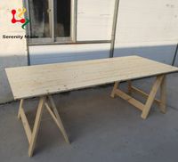 Événement adapté 8 places pliant extérieur pin en bois blanc fête mariage chevalet tables à manger