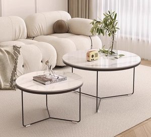 <strong>Yiyou</strong> Nordic Modern Simple Rock Plate Console Table Small Household Cream Wind Tea Table Combination for Living Room