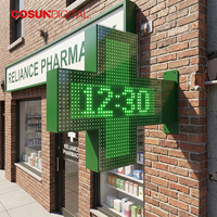 IP65 Doppelseitiges Hochleuchtendes Grünes DIP LED Apothekenkreuz-Schild Außenwerbung für Apotheken