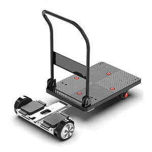 Chariot à main électrique pliable, plateforme de 800x500 mm, en alliage d'aluminium, usage industriel, quatre roues, argent - Product Image 5