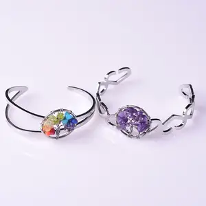 Bracelet en améthyste pour femme, <span class=keywords><strong>arbre</strong></span> <span class=keywords><strong>de</strong></span> <span class=keywords><strong>vie</strong></span>, chakra, <span class=keywords><strong>arbre</strong></span> <span class=keywords><strong>de</strong></span> sagesse, <span class=keywords><strong>pierre</strong></span> <span class=keywords><strong>naturelle</strong></span>, pour le Feng Shui - Product Image 1
