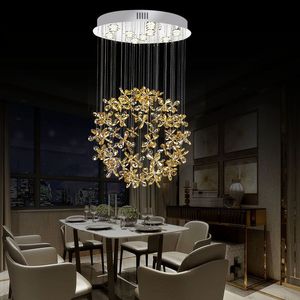Lampadario di cristallo di lusso leggero soggiorno <span class=keywords><strong>sala</strong></span> da pranzo lampadario moderno villa club hall lampadario fiore scala personalizzata - Product Image 5