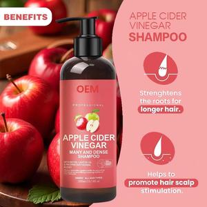 Ensemble Shampooing et Après-Shampooing au Vinaigre de Cidre de Pomme OEM/ODM 500g, Soin Capillaire Anti-Frisottis et Fortifiant pour Cheveux Lisses et Contrôle du Sébum - Product Image 3