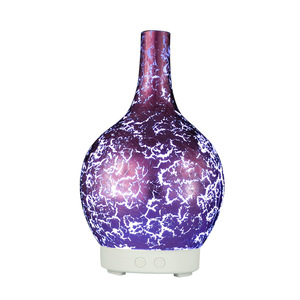 Yxbl Aroma <b>Diffuser</b> 300Ml Ultrasonic Humidifier Crack Pattern Led Night Light Tabletop Essential <b>Oil</b> <b>Diffuser</b> With Timer - Product Image 3