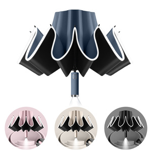Ombrello parasole pieghevole automatico retromarcia ombrello esterno promozionale con luce Led - Product Image 1