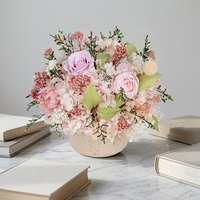 Vases décoratifs OEM en travertin pour la maison, plantes naturelles, bouquet éternel, roses éternelles préservées, fleurs immortelles