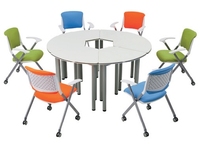 Bureaux et chaises de maternelle, assemblage flexible, bureaux colorés, bureaux et chaises pour les discussions à l'école primaire et secondaire
