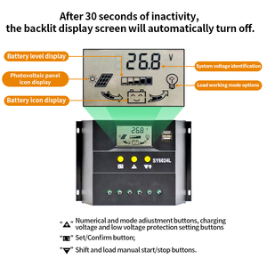 Factory Hot Sale 60A 50A 40A <span class=keywords><strong>PWM</strong></span> Solar laderegler 12V 24V LCD-Display Solar panel Ladegerät Power Energy System - Product Image 4