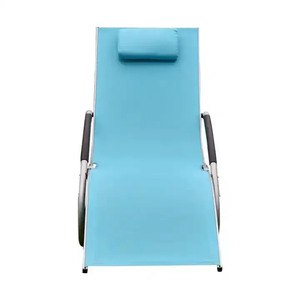 Chaises longues en tissu pour piscine, mobilier de patio en métal, chaises de plage d'extérieur - Product Image 2