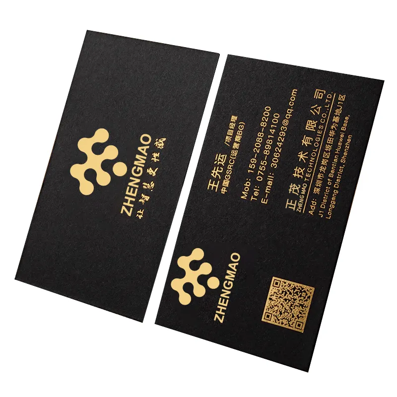Custom Blank Luxury Brand Name Cards Gold Foil Printing Logo Business Cards With gold edges