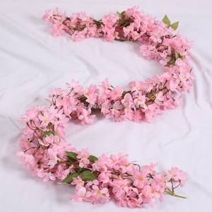 SLF042 Flores Artificiales <span class=keywords><strong>de</strong></span> Seda Rosa y Blanca, Ramas Colgantes <span class=keywords><strong>de</strong></span> <span class=keywords><strong>Flor</strong></span> <span class=keywords><strong>de</strong></span> Cerezo y Lila, Decoración para Bodas, Hogar, Jardín, Techo y Pared - Product Image 2
