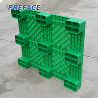 Palette en plastique plate hygiénique industrielle en PEHD, légère, empilable, compatible Euro, pour stockage logistique/entrepôt, export, 2 fûts, 4 voies