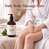 Huile de massage anti-cellulite FDOB 500ml, huile naturelle raffermissante et tonifiante pour le corps avec vitamine E - Marque privée OEM