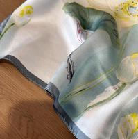 2024 Lady Luxe En Gros Chine Carré Conception Impression Personnalisée Foulard En Satin De Soie Pour Les Femmes