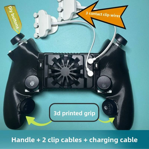 DIY telefon Gamepad denetleyici kuralları hayatta kalma mobil oyun yangın dört düğmeli altı-finge Fan soğutucu Gamepad - Product Image 5