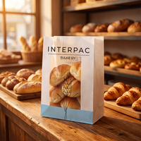 Sacs à pain en papier kraft durables et recyclables de qualité alimentaire avec fenêtre transparente, pour boulangerie, emballage de vente au détail, logo personnalisé, lait