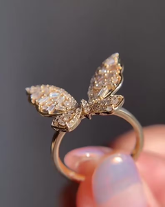 APRICOT JEWELS Bague Papillon en Diamant de Laboratoire 5 carats Or Blanc avec Diamants Baguette et Diamants Taille IGI Certifiée 14K Bijoux Fins - Product Image 2