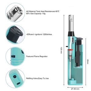 Dongqi Compact Kitchen Lighter With Open Flame Windproof <b>Refillable</b> For <b>Candle</b> Fireplace BBQ Stove Camping - Product Image 2