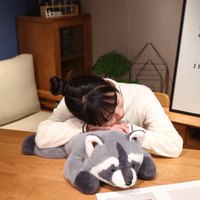CHIQUE mainan boneka rakun besar berbulu nyaman pendamping manis hadiah tidur Racoon PLUS