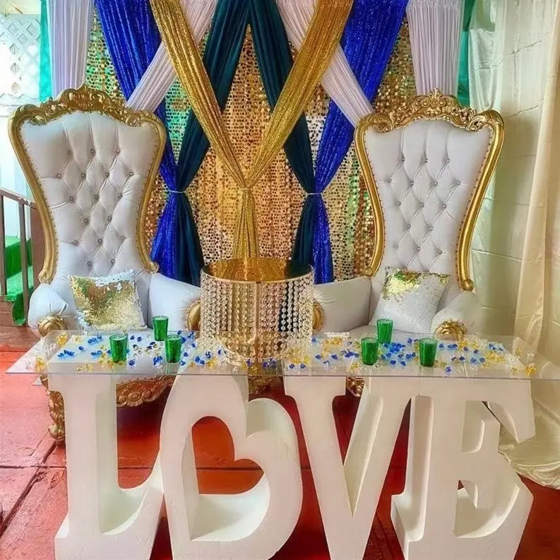 Tabelas de vidro acrílico para casamento, peças de vidro personalizadas para mesas de casamentos, decorações de mesa, letras do amor para festa de aniversário