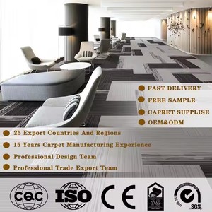 Respetuoso del medio ambiente Barato Muti Patrón Comercial Polipropileno PP Cuadrado PVC Respaldo 50x50 Oficina Piso Alfombra Azulejos Precio - Product Image 4