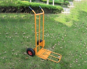 Chariot à main en métal robuste, pliable, à 2 roues, en acier, avec cadre fermé, plateforme pour le transport d'outils, <span class=keywords><strong>HT1827</strong></span> - Product Image 3