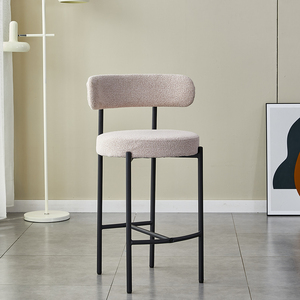 Modern Velvet <strong>High</strong> <strong>Back</strong> Metal Leg Elegant Home Bar <strong>Stools</strong> Comfortable Durable Kitchen Bar Furniture - Product Image 6