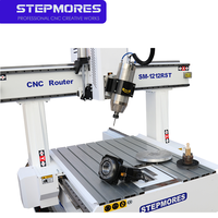 Routeur CNC 5 axes pour sculpture sur bois, gravure, fraisage, découpe, broche rotative, machine à commande Syntec
