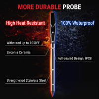 ThermoPro TempSpike 2000FT Termómetro inalámbrico para carne con 2 Termómetro de carne inteligente ultrafino Termómetro de cocina para cocinar