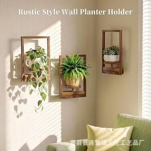 Wooden wall-mounted plant <b>stand</b>, flower pot, indoor and outdoor flower rack, wall decoration, flower and pothos ornament - Product Image 5