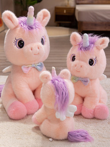 Jouets animaux en peluche personnalisés poupée <span class=keywords><strong>poney</strong></span> arc-en-ciel poupée en tissu pour cadeaux d'anniversaire pour enfants - Product Image 5