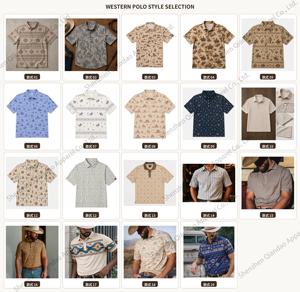 High Quality Western <b>Shirts</b> Men <b>Cowboy</b> Quick Dry Athletic Thin Height Elasticity Vintage Printing Polo Golf Men <b>Shirt</b> - Product Image 6