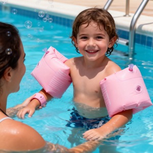 En gros, brassard de natation gonflable double airbag couleur macaron pour adultes et enfants, transfrontalier - Product Image 1